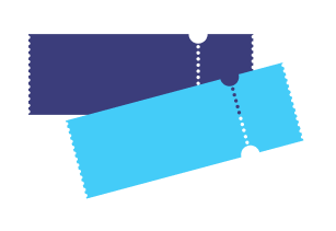 Two tickets of different color